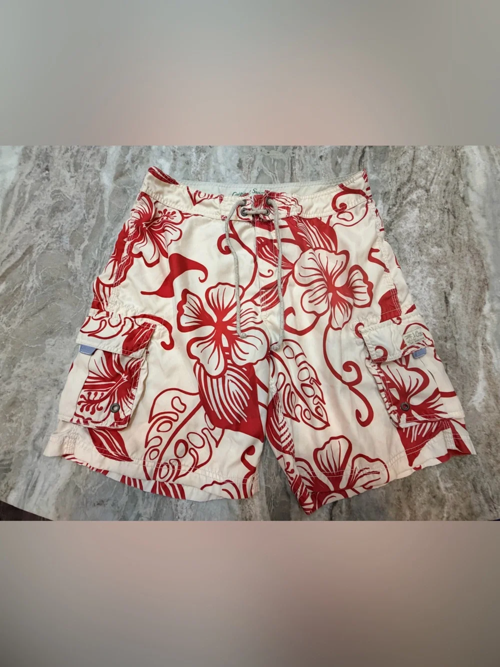 J.Crew Men’s Red Floral Board Shorts Size 34